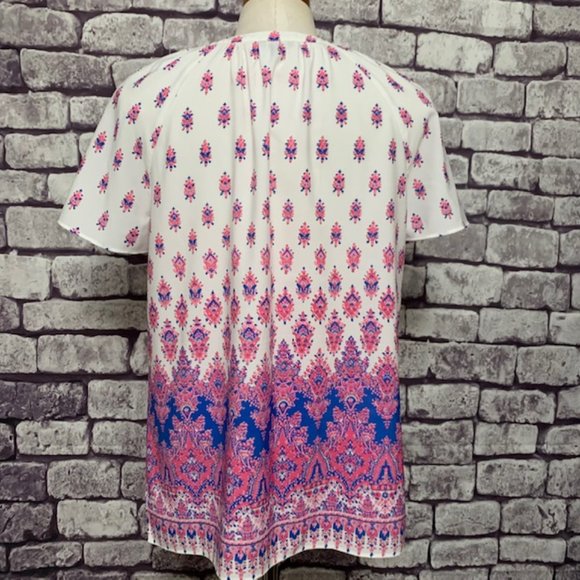 Talbots Short Sleeve Blouse Size Medium - Picture 6 of 11